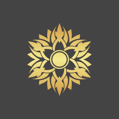 Koyu arkaplanda çiçek simgesi