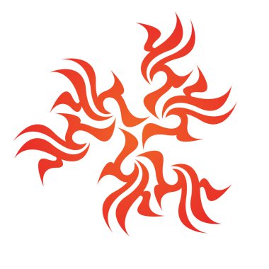 Beyaz arkaplanda kırmızı alev işareti