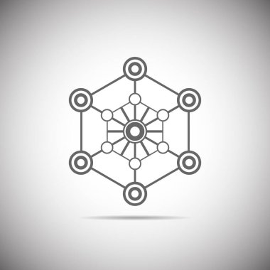 Beyaz arkaplanda çokgen simgesi