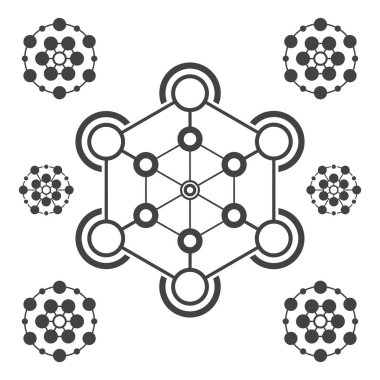 Beyaz arkaplanda çokgen simgeler