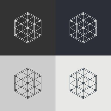 Çokgen simge vektör çizimi