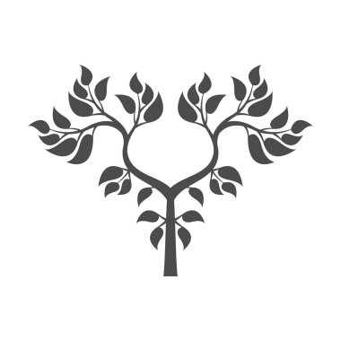 Beyaz arkaplanda ağaç simgesi