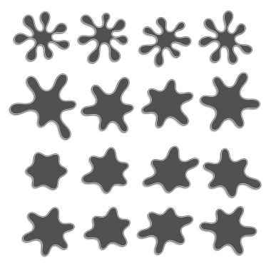 Beyaz arkaplanda benek simgesi ayarlandı 