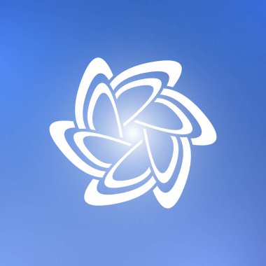 Mavi arkaplanda beyaz simge