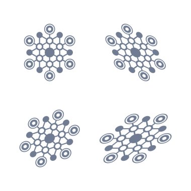 Beyaz arkaplanda çokgen set simgesi