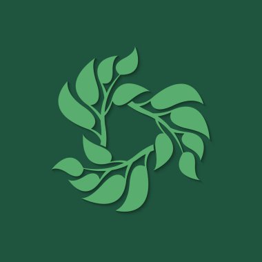 Yeşil arkaplanda çiçek simgesi 