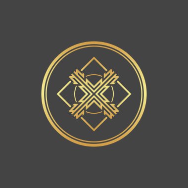 Koyu arkaplanda altın simge