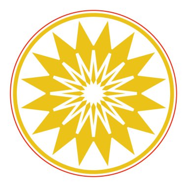 Beyaz modern arkaplanda sarı çember