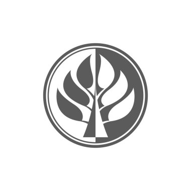 Beyaz arkaplanda ağaç simgesi