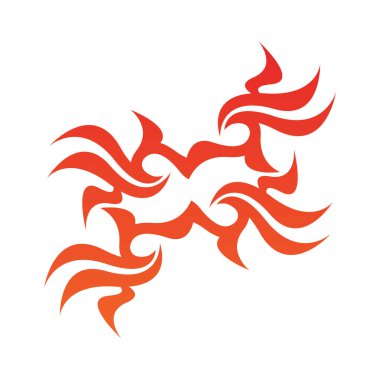 Beyaz arkaplanda kırmızı alev işareti