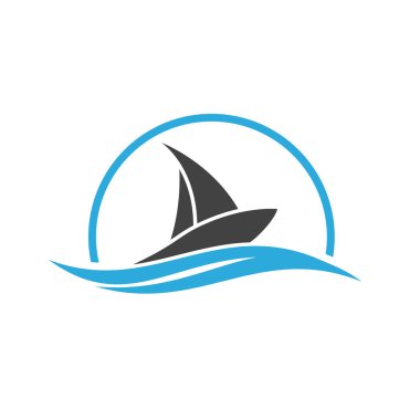 Beyaz arkaplanda deniz simgesinde yat