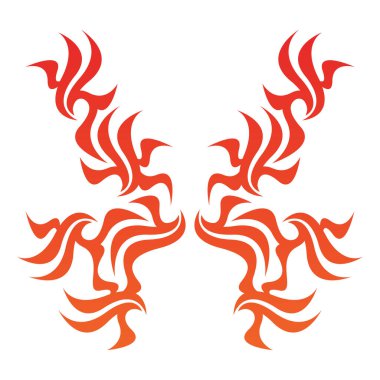 Beyaz arkaplanda kırmızı alev işareti