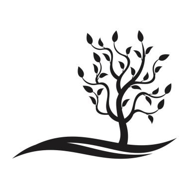 Beyaz arkaplanda ağaç simgesi