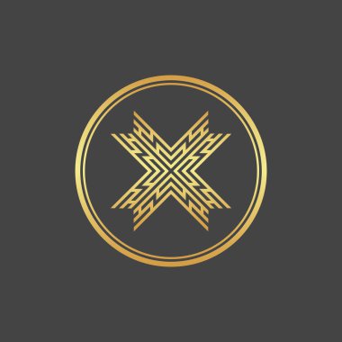 Koyu arkaplanda altın simge