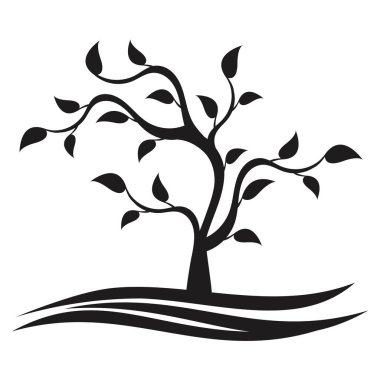 Beyaz arkaplanda ağaç simgesi