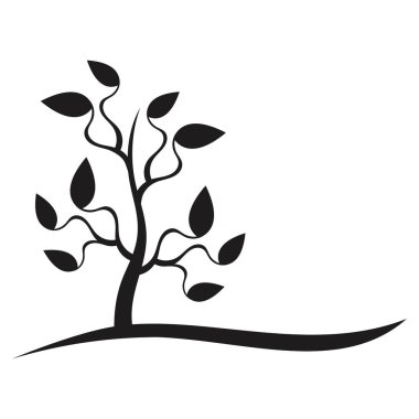 Beyaz arkaplanda ağaç simgesi