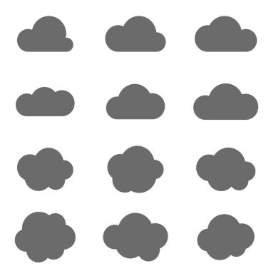 Beyaz arkaplanda bulut simgesi