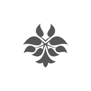 Beyaz arkaplanda çiçek simgesi