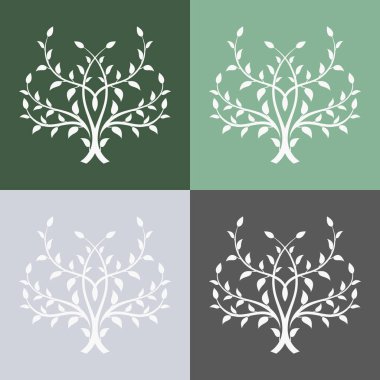 Renkli ağaç simgeleri kümesi