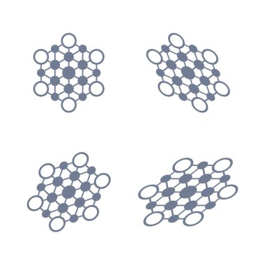 Beyaz arkaplanda çokgen set simgesi