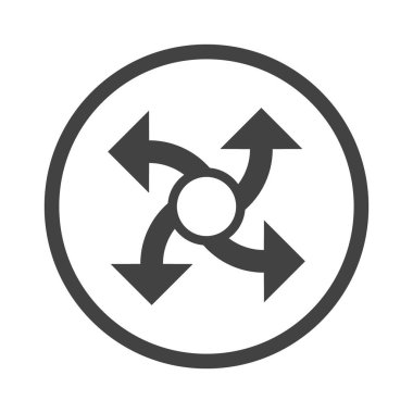 Beyaz arkaplanda ok simgesi olan çember