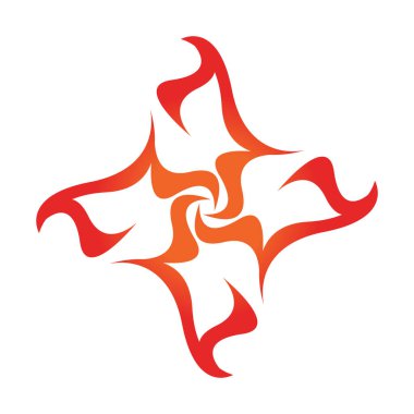 Beyaz arkaplanda kırmızı alev işareti