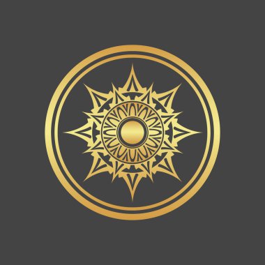 Koyu arkaplanda altın simge