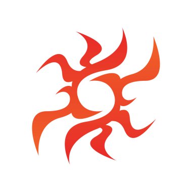 Beyaz arkaplanda kırmızı alev işareti