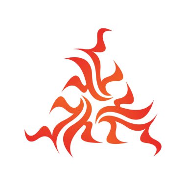 Beyaz arkaplanda kırmızı alev işareti