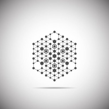 Beyaz arkaplanda çokgen simgesi