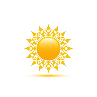 Soyut modern arkaplanda güneş simgesi 