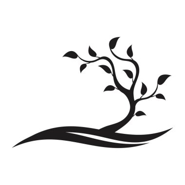 Beyaz arkaplanda ağaç simgesi