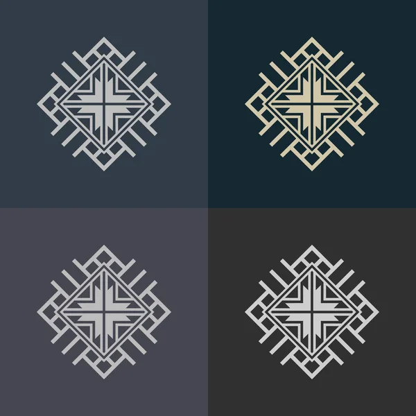 Abstract Moderne Achtergrond Met Set Van Geometrische Logo — Stockvector