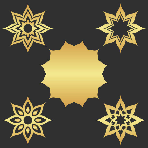 Golden dark abstract modern background