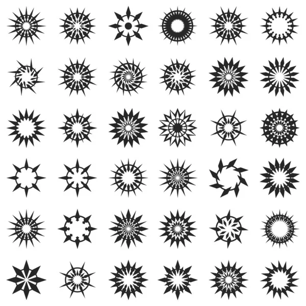 Conjunto Círculos Geométricos Con Flechas Sobre Fondo Blanco — Archivo Imágenes Vectoriales