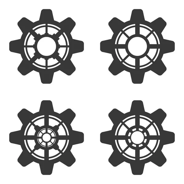 Gear Icon Set White Background — Stock Vector