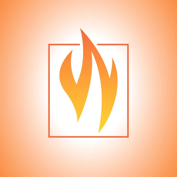 Fire Icon White Background — Stock Vector
