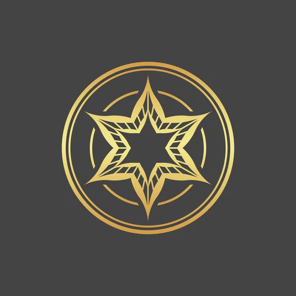 Ícone Dourado Fundo Escuro — Vetor de Stock