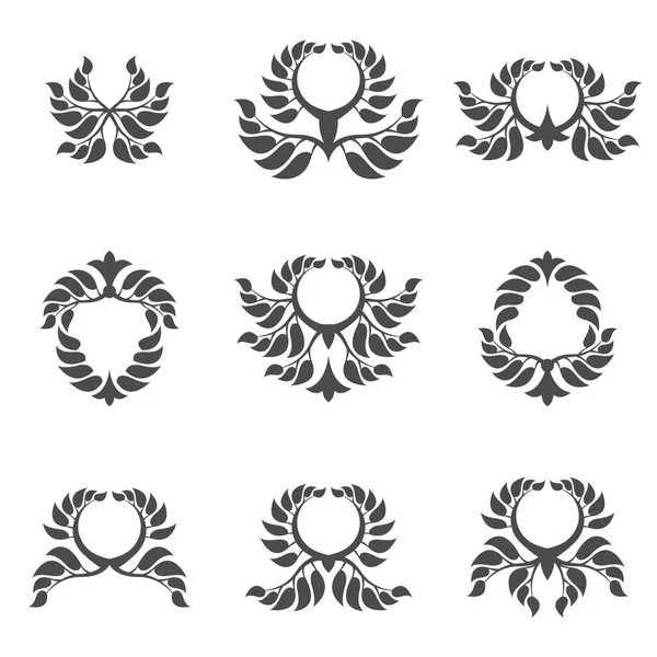 Icono Floral Sobre Fondo Blanco — Vector de stock