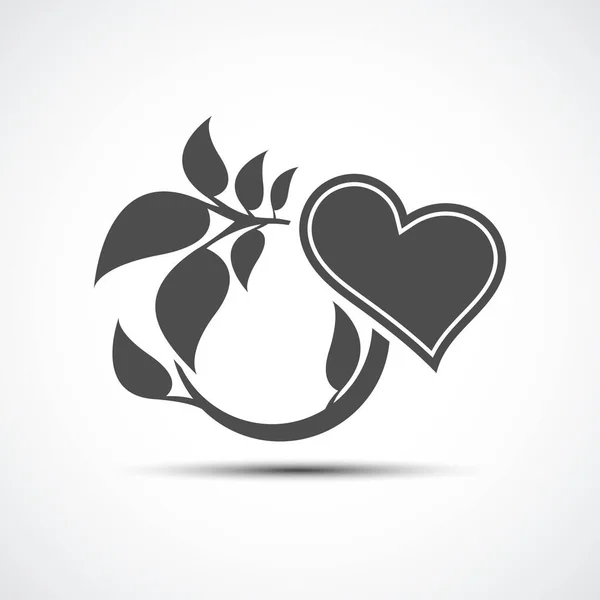 Heart Icon White Background — Stock Vector