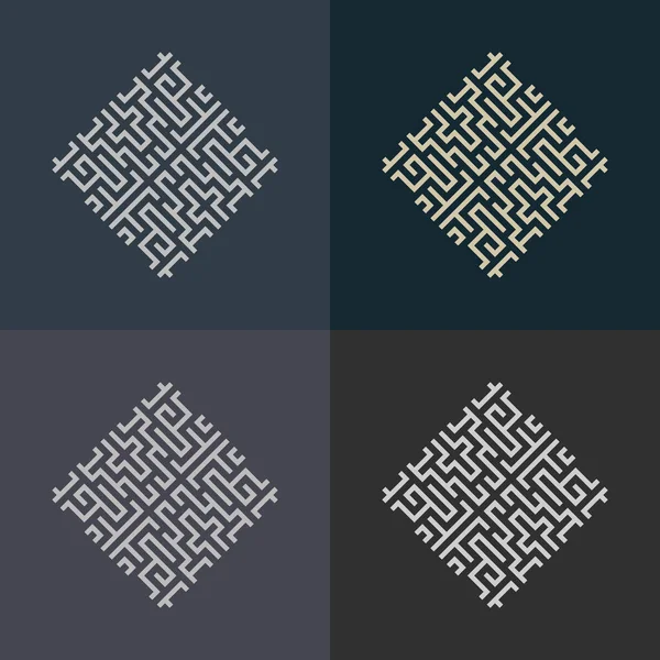 Abstrakter Moderner Hintergrund Mit Einer Reihe Geometrischer Logos — Stockvektor