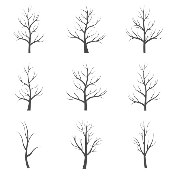 Tree Icon Set White Background — Stock Vector