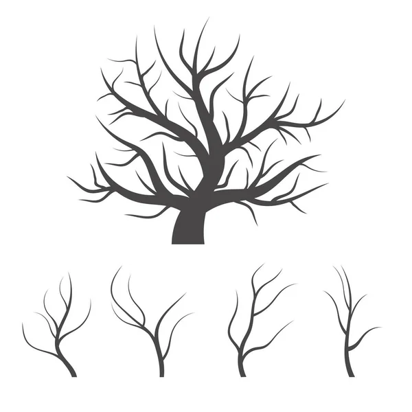 Ícone Árvore Definido Fundo Branco — Vetor de Stock
