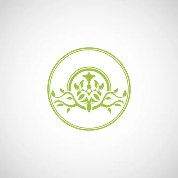 Зеленый Эко Значок Белом Фоне — стоковый вектор