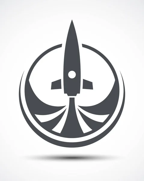 Rocket icon on abstract modern background