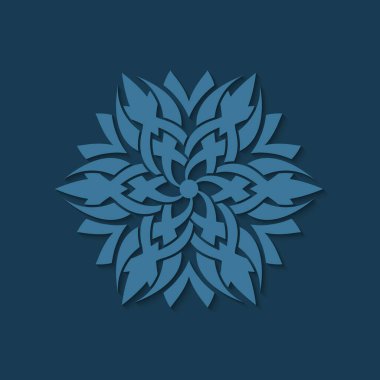 Mavi arkaplanda çiçek simgesi 