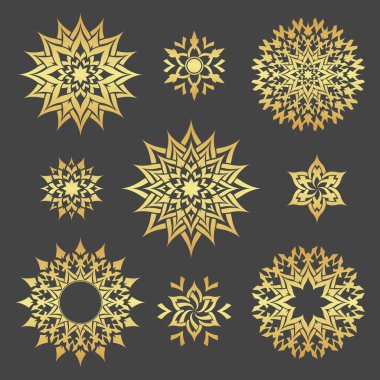 Koyu arkaplanda çiçek simgesi ayarlandı