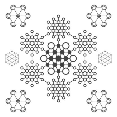 Beyaz arkaplanda çokgen simgeler