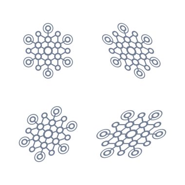 Beyaz arkaplanda çokgen set simgesi 