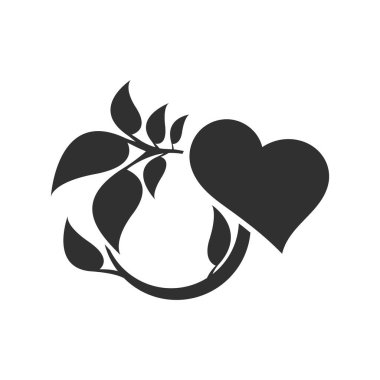 Beyaz arkaplanda kalp işareti